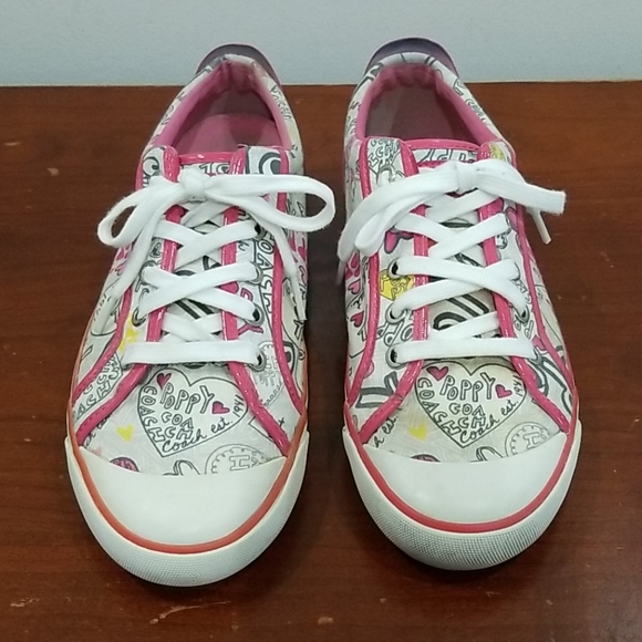 Coach women's Barrett ppy grff heart sneakers - Picture 1 of 16